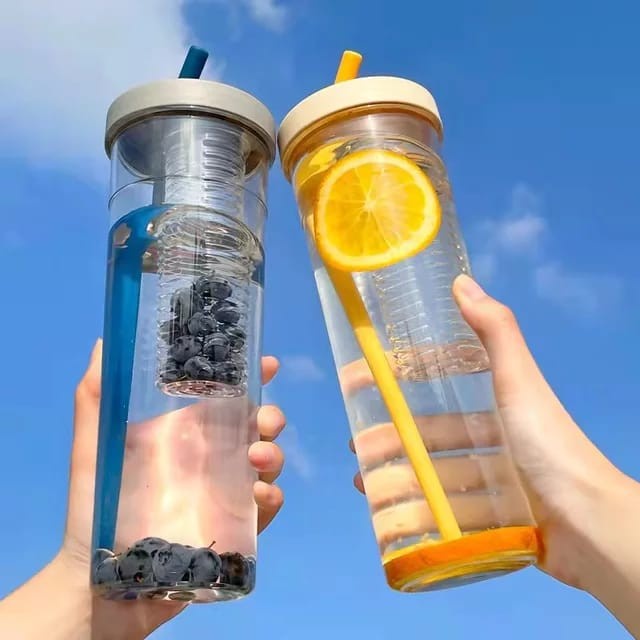 Botol Minum Viral Transparan Infused Water Multifungsi Viral!!