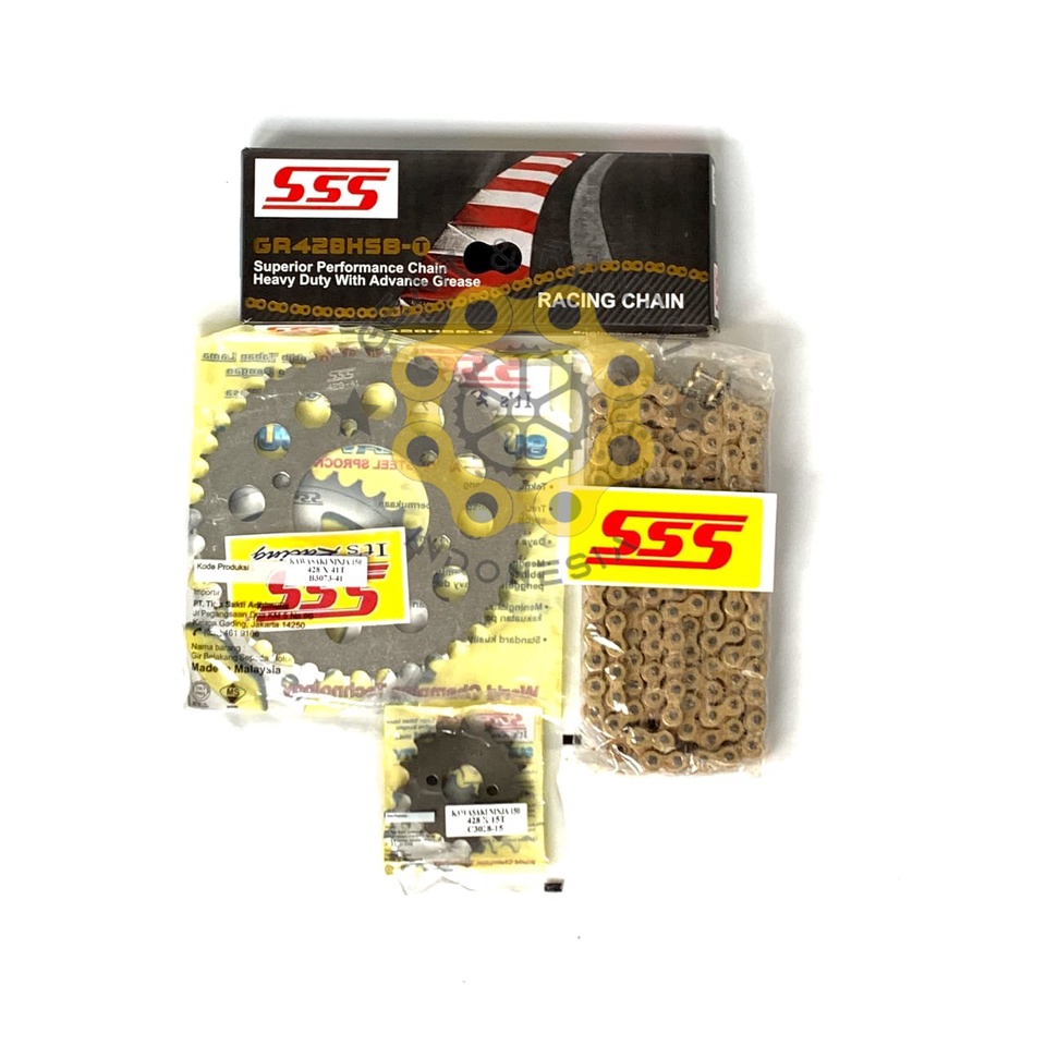 GEAR SET GEARSET RANTAI GOLD 415 / 428 Ninja 150 Ninja RR Ninja 150R Mono SSS TK RK RACING TDR RIDE 
