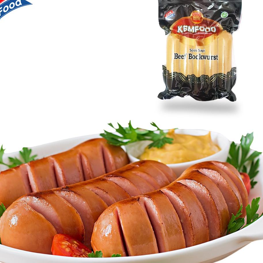 

Pro sale--Kemfood Beef Bockwurst - Sosis Sapi 340 gr