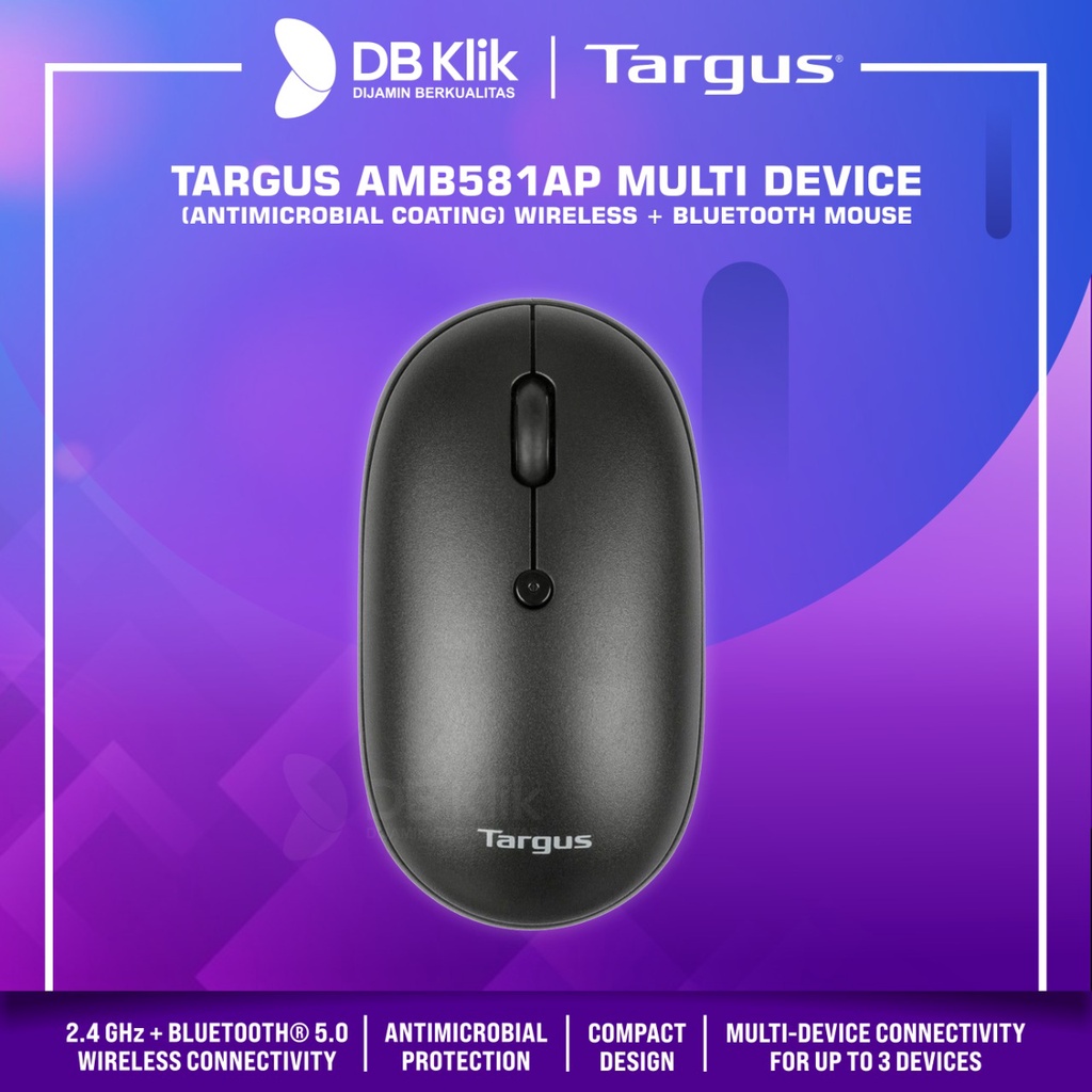 Mouse Targus AMB581AP Multi Device Antimicrobial Wireless + Bluetooth