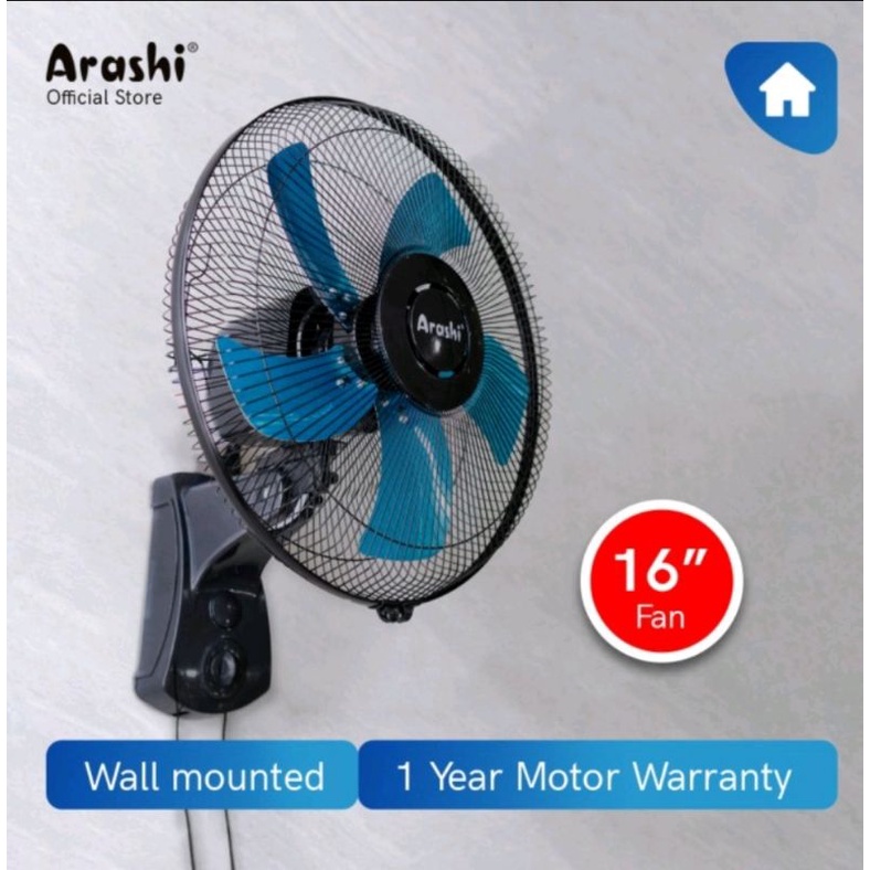 wall fan ARASHI XFLOW 16 inci - kipas angin dinding besi - garansi resmi