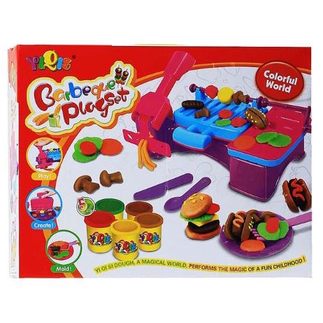 BARBEQUE PLAYSET DOUGH Mainan anak BBQ PLAY SET - SNI