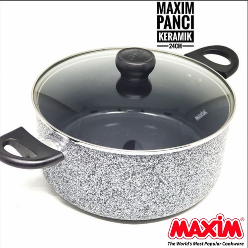 dutch oven 24cm maxim neostone + glass cover / tutup kaca