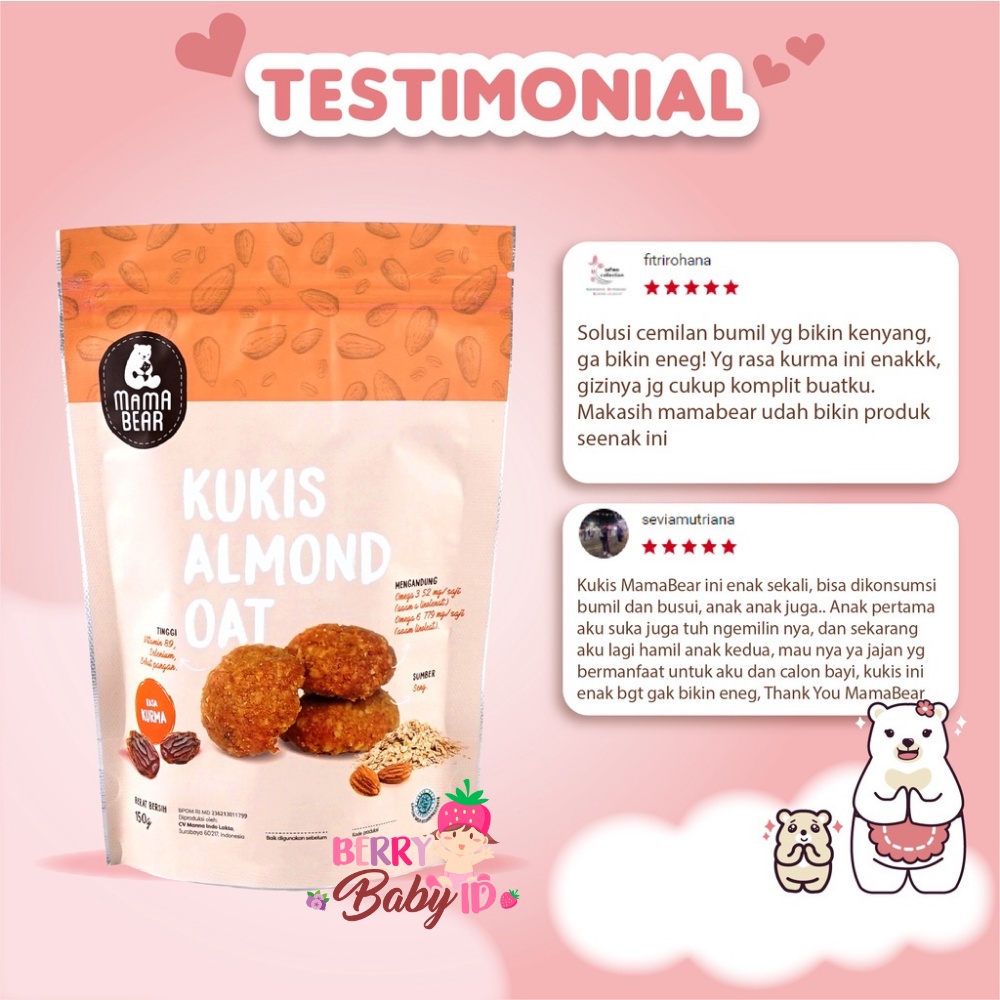 Mama Bear Kukis Almond Pelancar Asi Bumil Busui Keluarga MamaBear Berry Mart