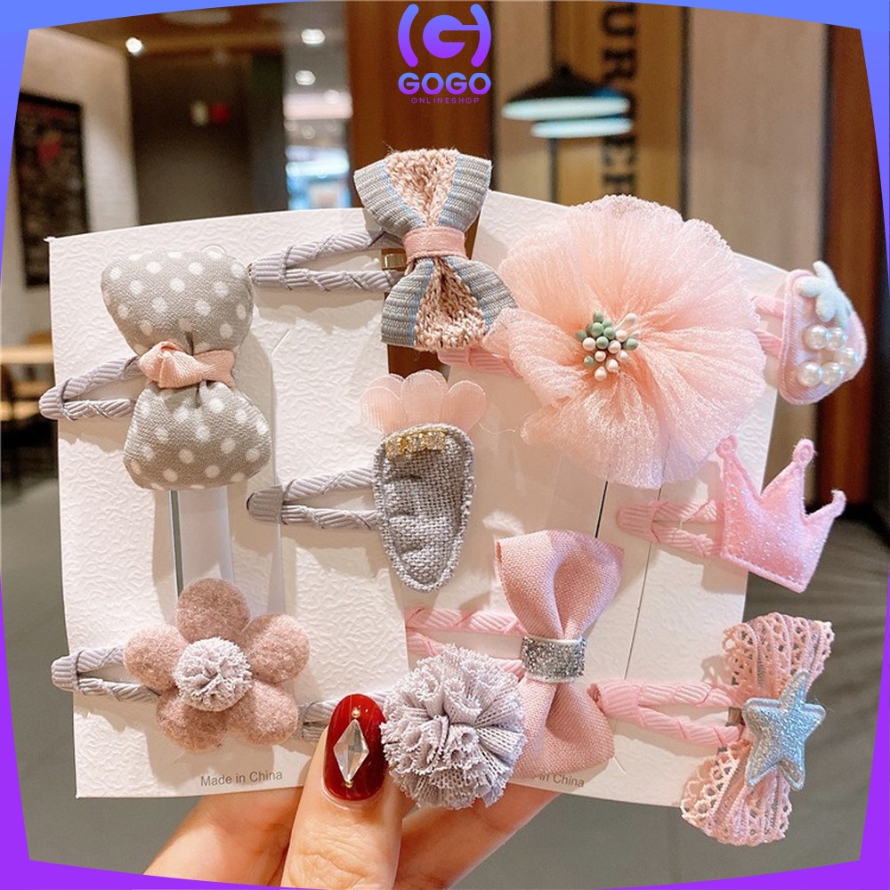 GOGO-C340-C342 Jepit Rambut Anak Lucu Set 10 IN 1 / Baby Hair Clip Ala Korea / Jepit Rambut Korea Anak / Jepitan Rambut Anak Korea Fashion / Hair Pin Rambut / Hair Clips