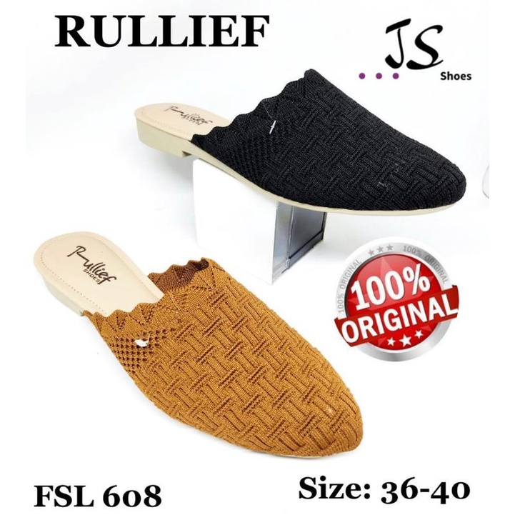 RULLIEF FSL 608 - SEPATU SANDAL SLOP RAJUT WANITA DEWASA MERK RULLIEF ORIGINAL