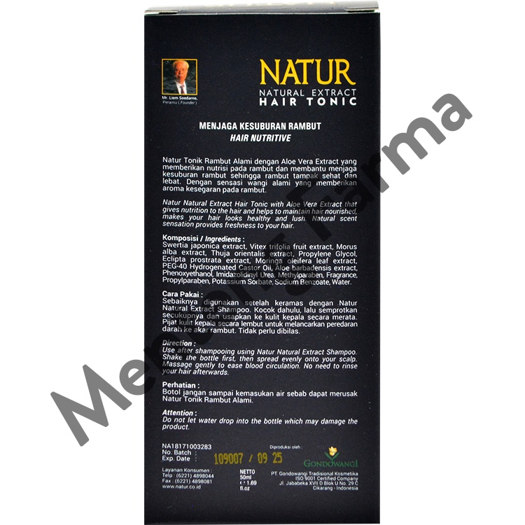 Natur Hair Tonic Aloe Vera Extract 50 ML - Vitamin Kesuburan Rambut