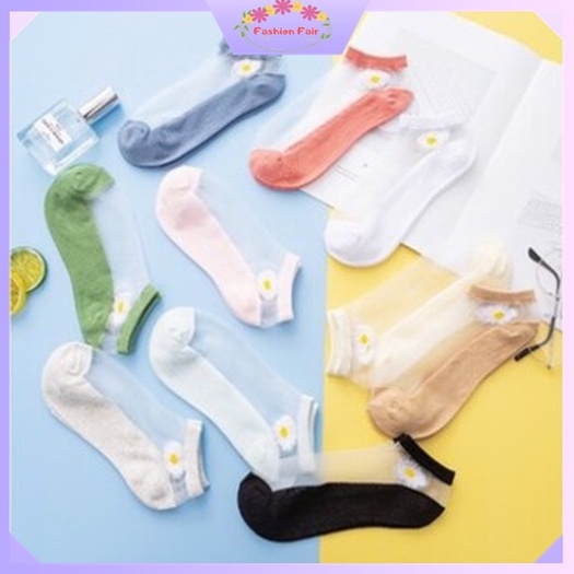 [IMPOR] Fashion Fair - Kaos Kaki Transparan - Kaos Kaki Wanita / Kaos Kaki Bunga / Socks K5010