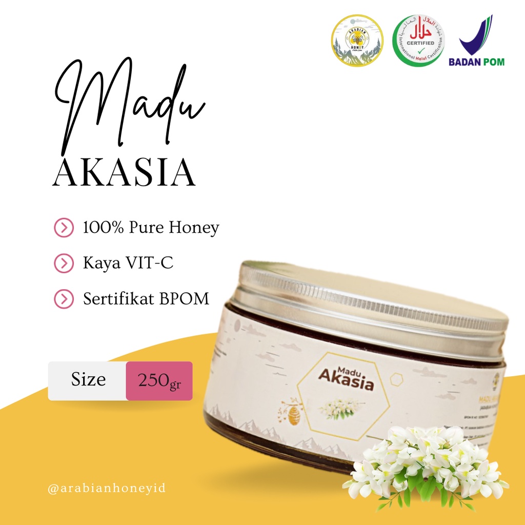 

Madu Akasia Kashmir Premium 250gr - Untuk Mencegah Penyakit Kronis - 100% Pure Honey