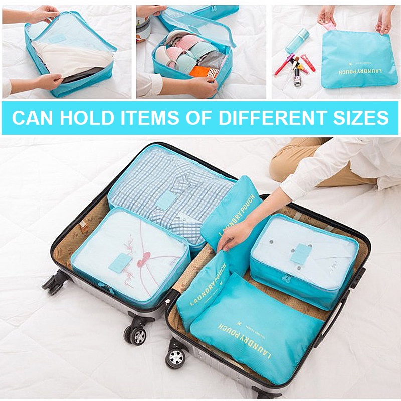 6 IN 1 TRAVELLING BAG PRAKTIS ORGANIZER POUCH SET ORIGINAL TAS PENYIMPANAN TRAVEL  TAS TRAVEL ORGANIZER