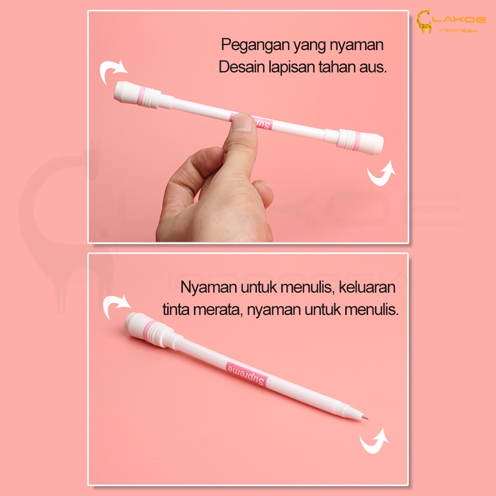 LAKOE pen spinning Pena putar mengurangi tekanan Pulpen karakter lucu Untuk Anak / Dewasa