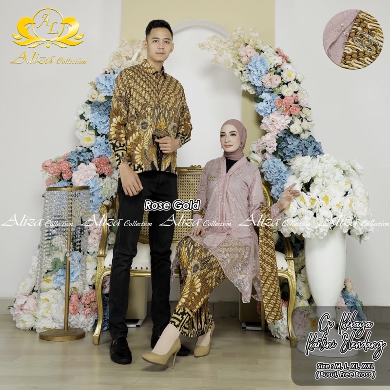 couple kebaya kartini selendang