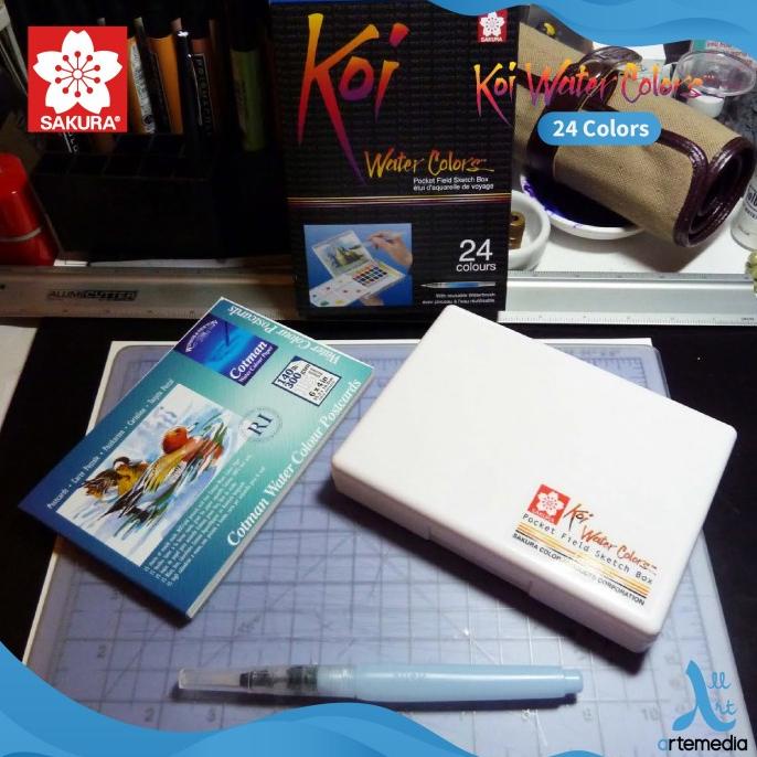 

Cat Air Sakura Koi Watercolor 24 Pocket Field Sketch Box