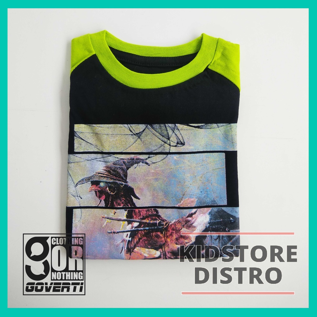 Kaos Anak Raglan Lengan 3/4 Branded Distro Goverti Terbaru Cotton 24s Reglan