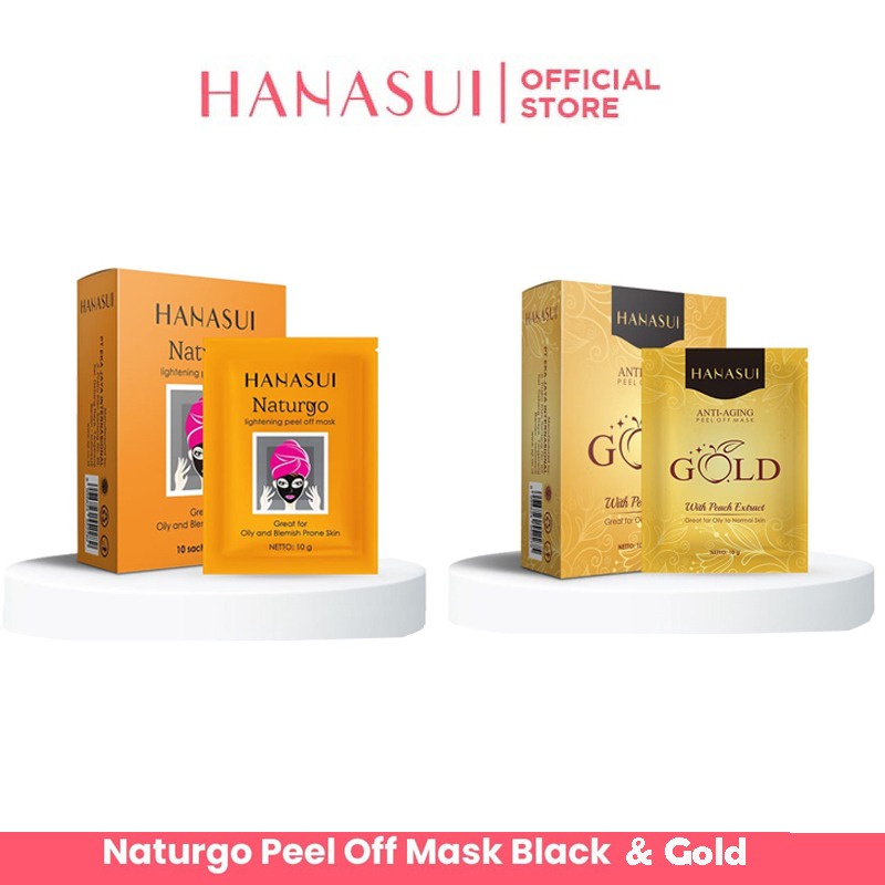 Hanasui Peel Off Mask Naturgo Black | Hanasui Peel Off Mask Antiaging Gold Sac
