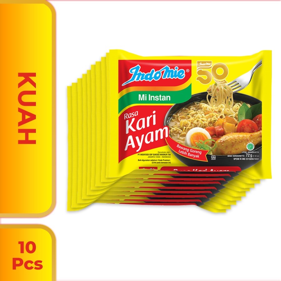 

10 Pcs - Indomie Kuah Kari Ayam 72 Gram