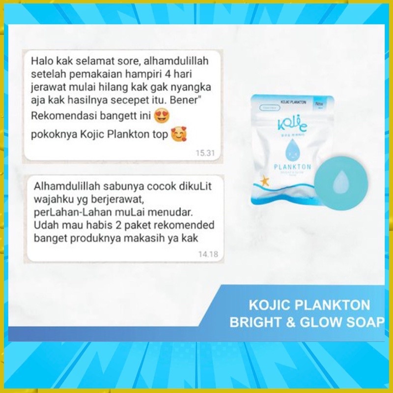 Bright &amp; Glow Face Soap by Kojic Plankton 40gr BPOM