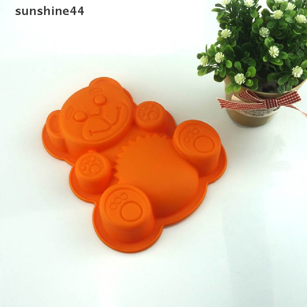 Sunshine Cetakan Kue Bentuk Beruang 3D DIY Bahan Silikon