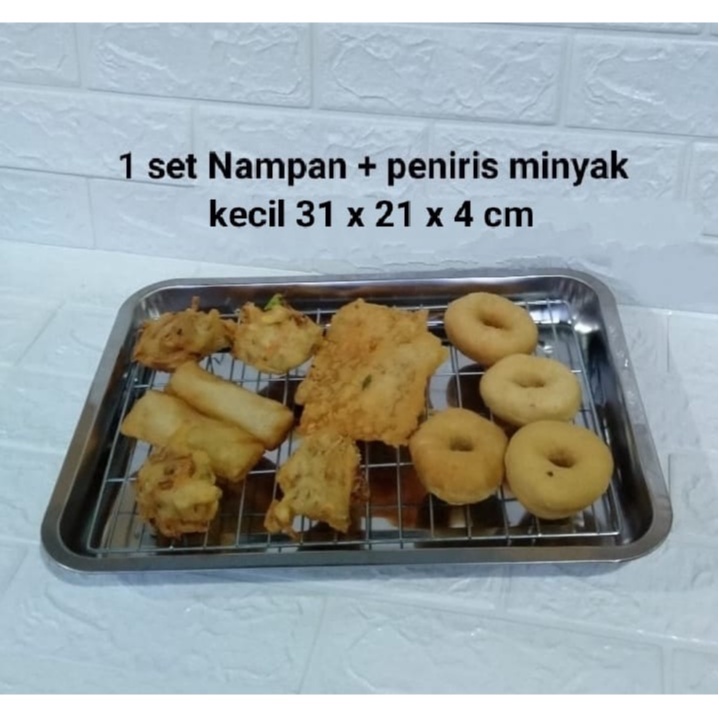 Nampan Stainless + Cooling Rack Peniris Minyak ( 1set )