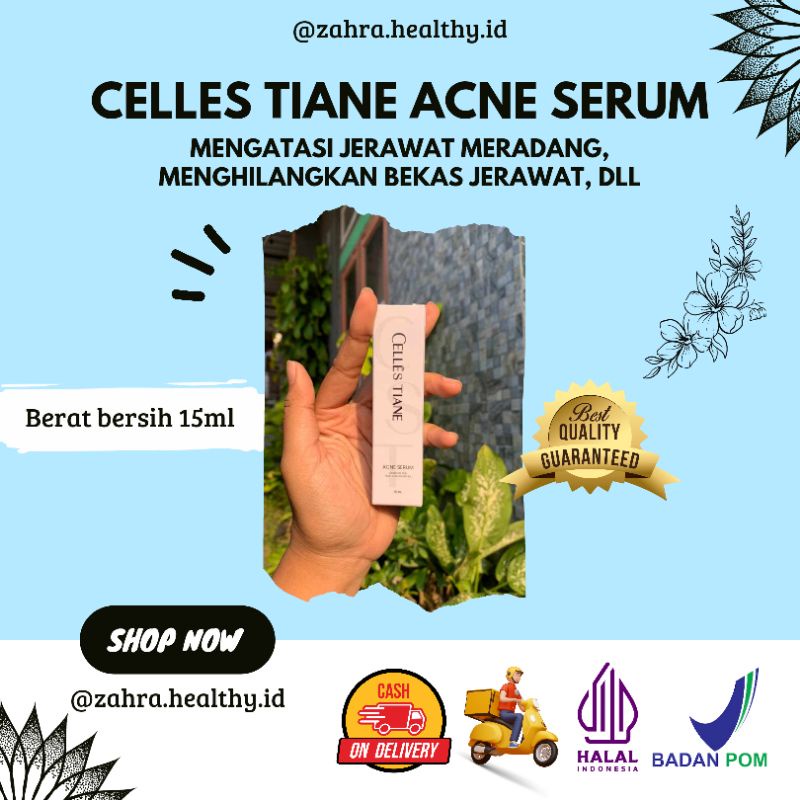 CELLES TIANE ACNE SERUM | OBAT JERAWAT | JERAWAT MERADANG | JERAWAT | ACNE SERUM| PENGHILANGJERAWAT
