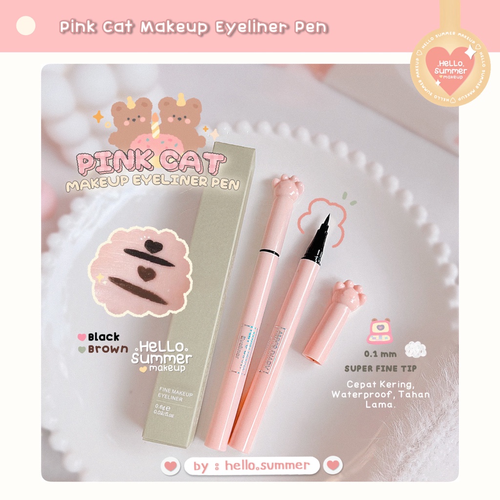 EYELINER Pen Pink Cat Black &amp; Brown Eye Makeup 13gr