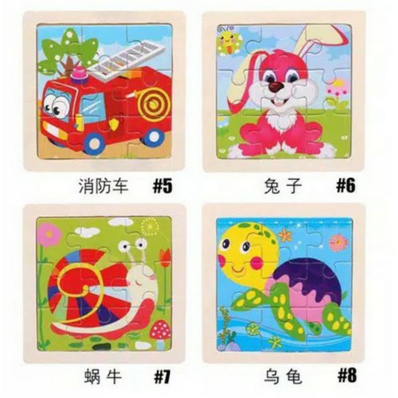 Mini wooden puzzle kayu anak mainan edukasi jigsaw