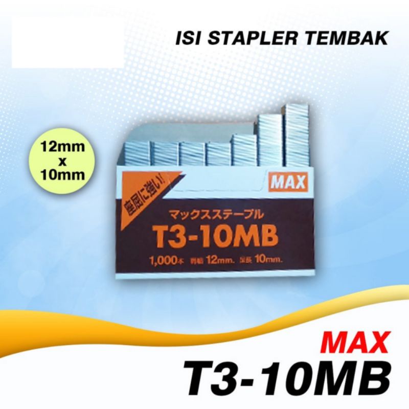

MAX Gun Tacker Refill Isi Stapler Tembak T3-10MB 1 Pak