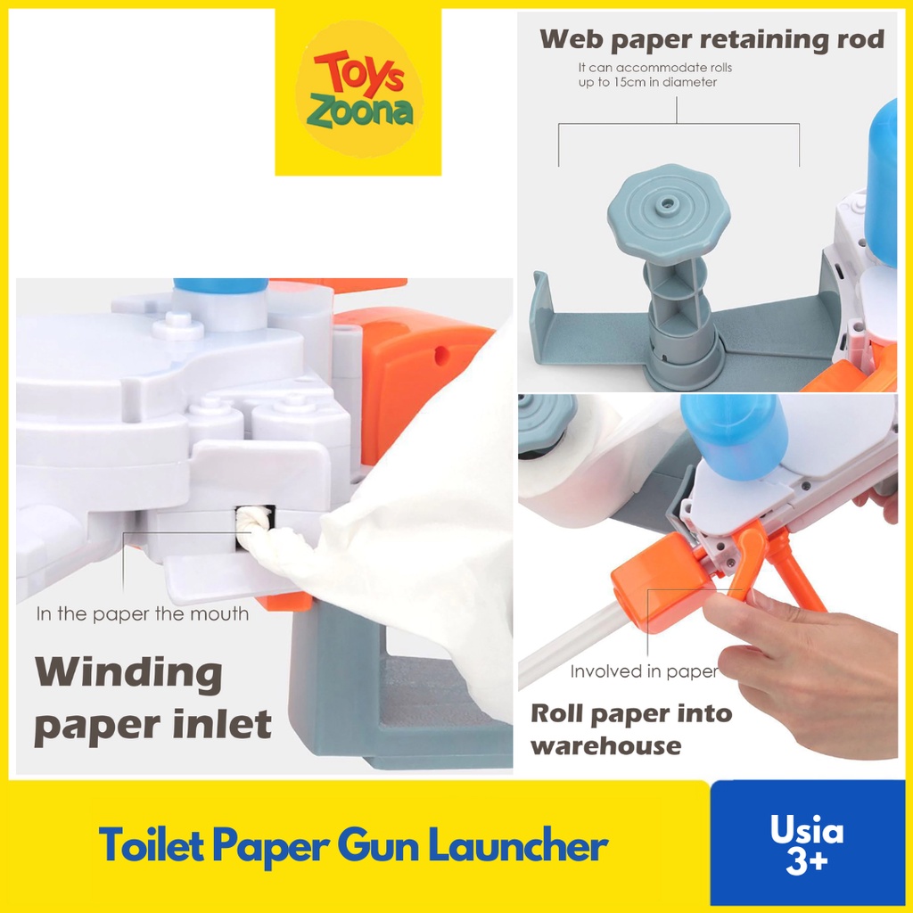 ToysZoona Mainan Anak Edukasi Toilet Paper Gun Tembak Peluru Tisu Shoot Children Toilet Paper Emitter Roll