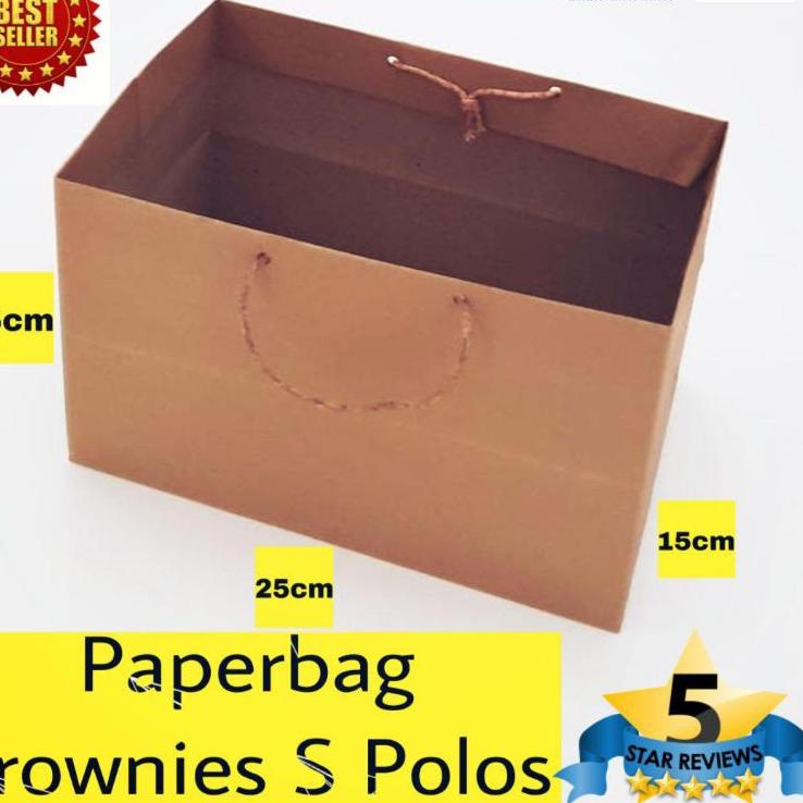 

First Come Paperbag Brownies S polos 25x15x15 Goodie Bag Tas Kertas Tas Brownies