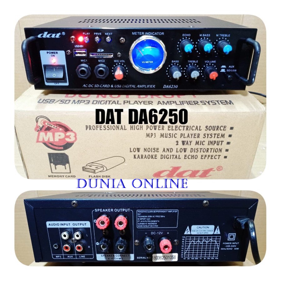 Power amplifier karaoke mini dat da6250 da 6250