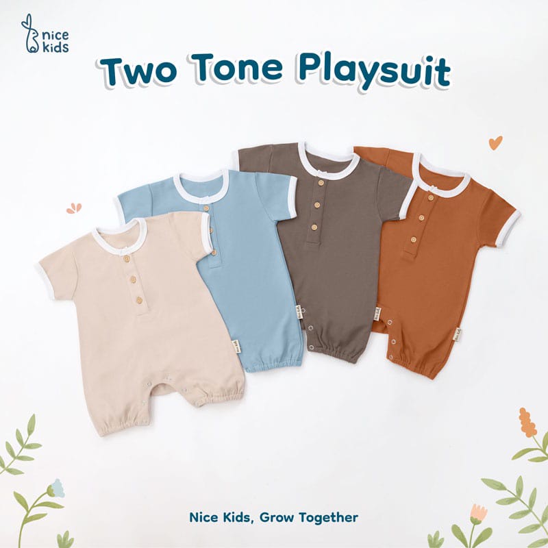 Nicekids - Two Tone Bloomer Playsuit Bayi / jumper Bayi &amp; Anak Unisex