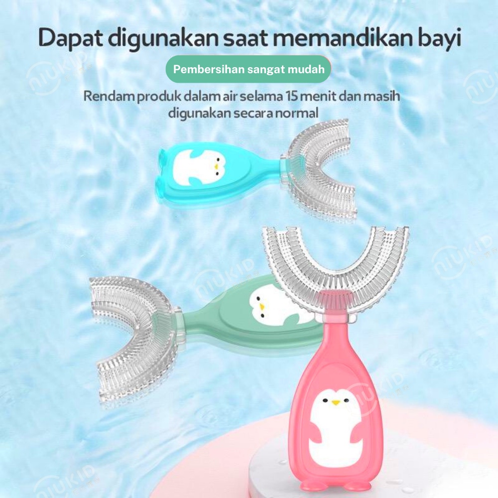 NIUKID SIKAT GIGI SILIKON BAYI ANAK BENTUK U SIKAT GIGI ANAK TOOTH BRUSH BABY SILICON TYPE U 360