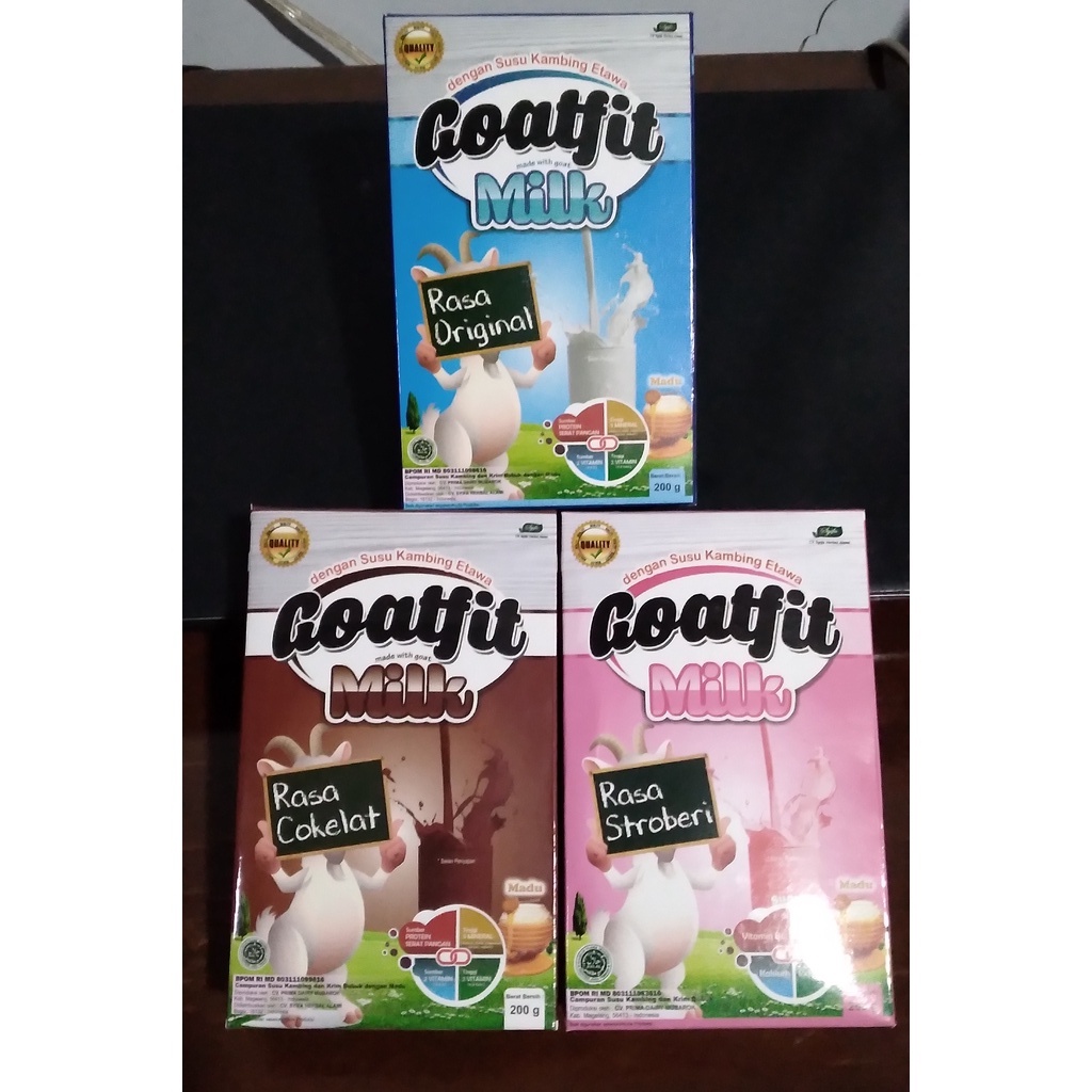 

Susu Kambing Etawa GOATFIT milk Full Cream 200 gr - ORi Coklat Stroberi