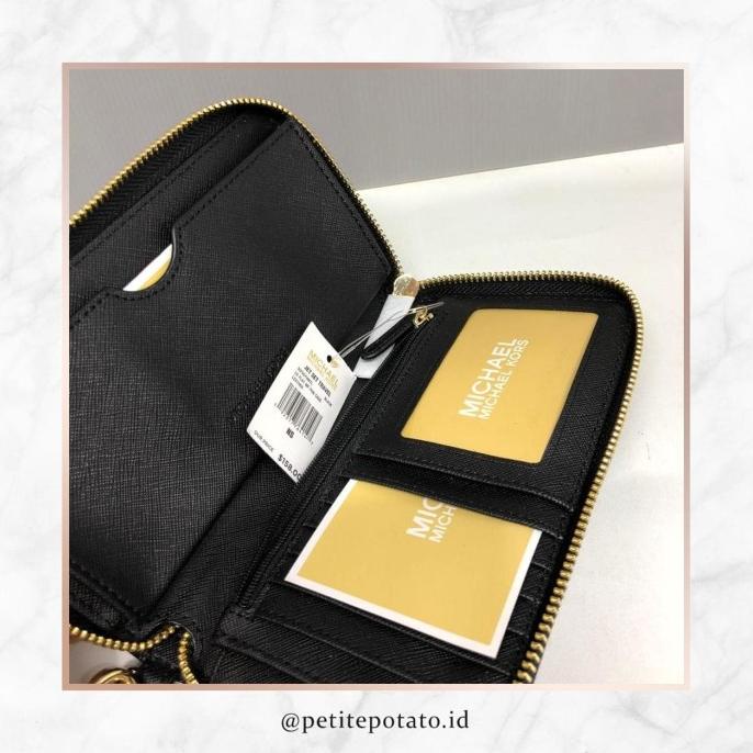TAS DOMPET BRANDED WANITA MK PHONE WALLET BLACK ORIGINAL AUTHENTIC