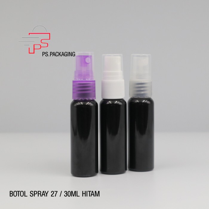 Botol Spray 27 / 30ml Hitam / Botol plastik Spray / Botol Plastik
