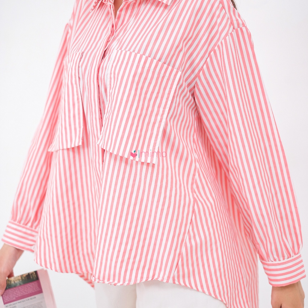 Kemeja candy strip oversized