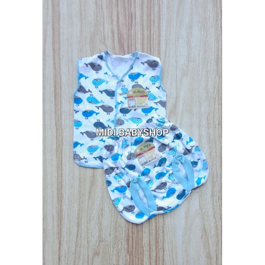 Setelan Baju Bayi Kutung Baru Lahir Motif Saffenda Baby SNI