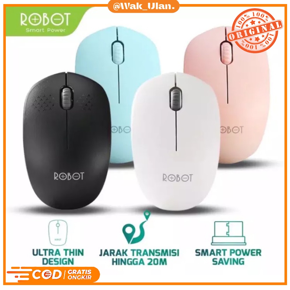 MOUSE WIFI WIRELESS ROBOT M210 M 210 WARNA 2.4 Ghz 1600DPI PC KOMPUTER LAPTOP MURAH