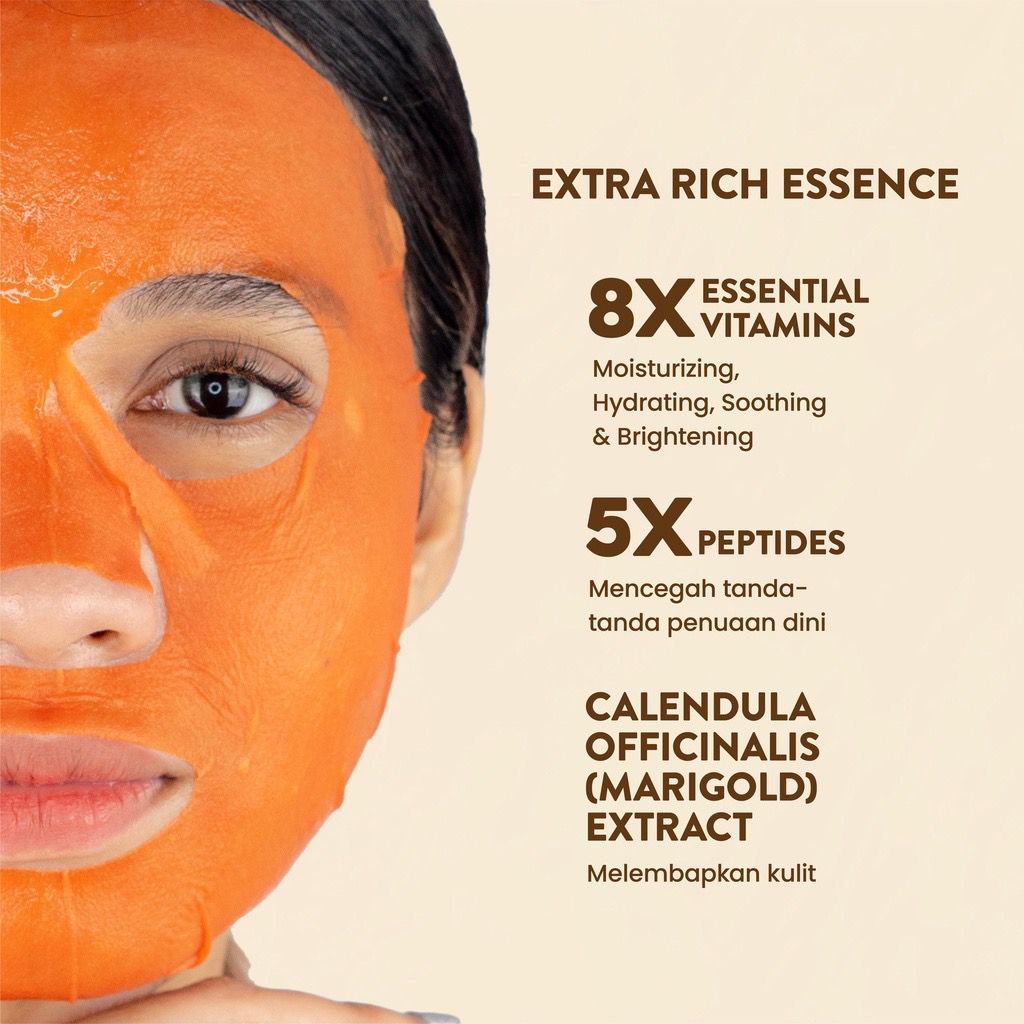 BPOM NPURE Marigold YOUTHDEFENSE Sheet Mask Masker Lembar Anti Aging