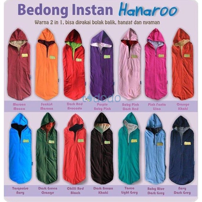 Bedong Instan Bayi Hoodie dan Kerah Hanaroo