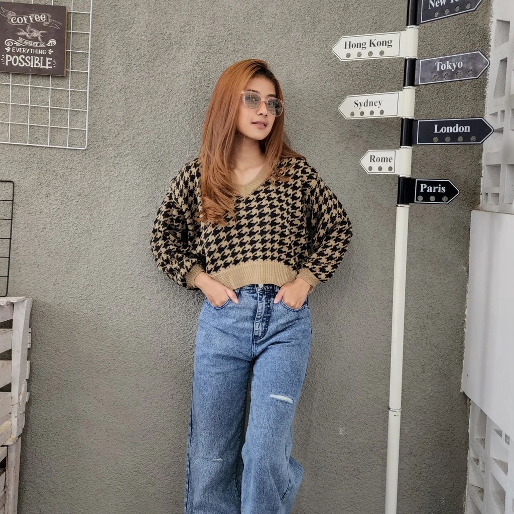 [CYC | COD] Outwear Autumn Crop Sweater | Rajut Outer Wanita Trendy Murah