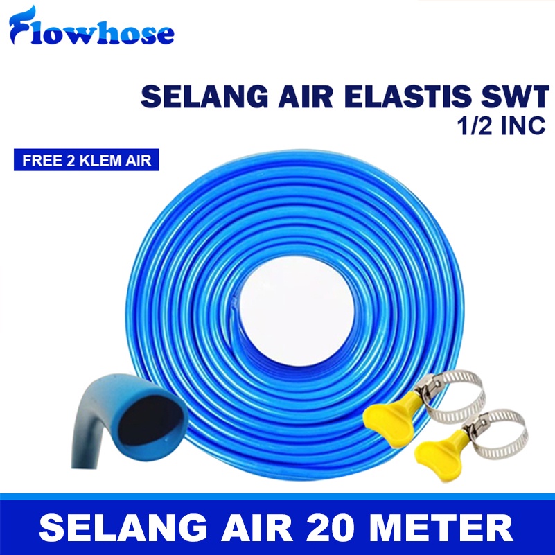 FLOWHOSE Selang Air 20 Meter Selang Air  1/2 20 Meter Selang Air Dop Selang air 20 Meter Selang Air 