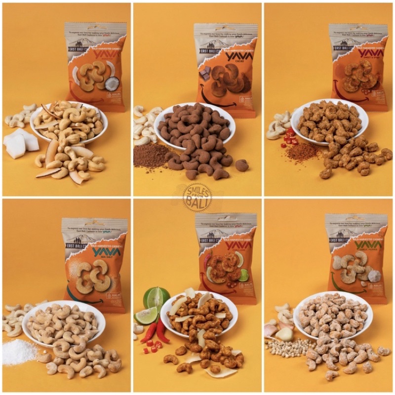 

Yava Wild Harvested Cashews 35gr / Kacang/Mede/Mente/Mete/Premium/EAST/BALI/CASHEWS/IS/NOW/YAVa/Cacao/Cashews/Seasalt/Roasted/Chili/Lime/Garlic/Pepper/Sweet/&