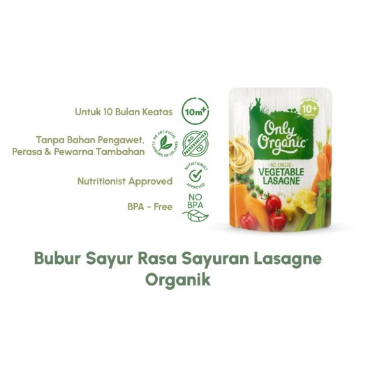 Only Organic - Vegetable Lasagne 170gr 10m+