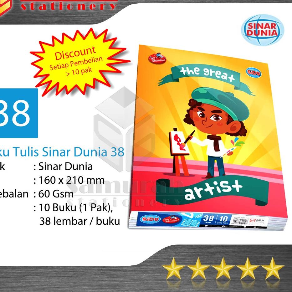 

Trendyダ Buku Tulis Sidu 38 Lbr / Buku Tulis Sinar Dunia 38 Lembar / Buku 38lbr / Buku Tulis Ter38 Sidu