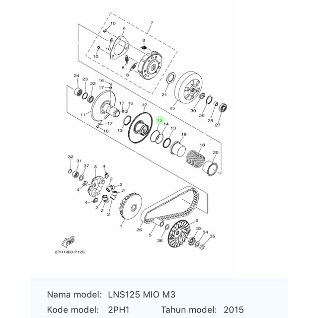 Oring Pully Cewe Mio 125, Mio M3, Mio Z / Seal Felt 2Sx-E7465-20