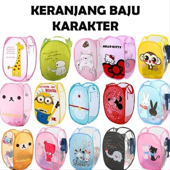 Keranjang Cucian Baju Kotor Lipat Kartun / Laundry Bag Karakter