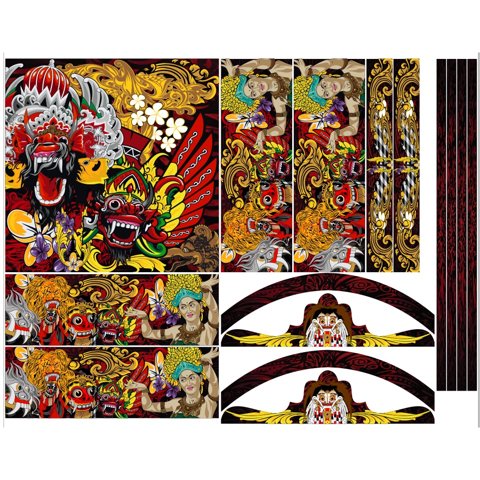 STICKER DECAL SANGKAR BURUNG / stiker KANDANG KOTAK BULAT || MOTIF BARONG leak lare osing