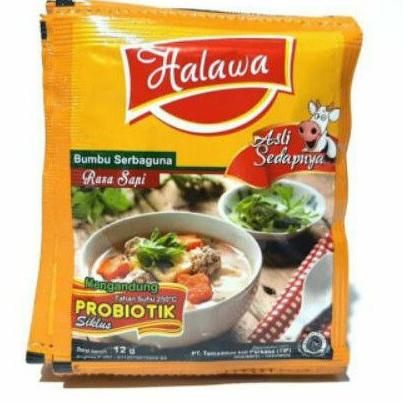 

[KODE PRODUK BJ9PS4738] BUMBU MASAK INSTAN PROBIOTIK RASA SAPI 12 SACHET BRAND HALAWA