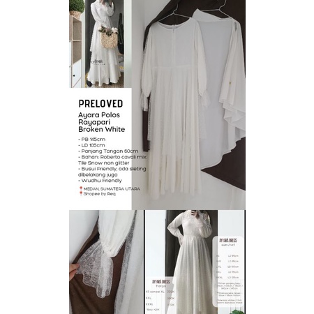 (PRELOVED) Ayyara Dress Rayapari Indonesia Broken White L-XL